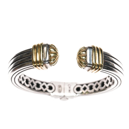 7" Lagos Caviar 18k/Sterling clamper cuff bracelet