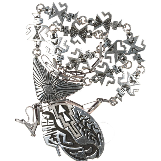 Herman Vandever Navajo Sterling Yei figures necklace - Estate Fresh Austin