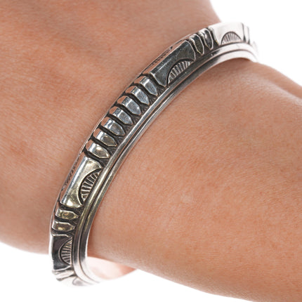 6.25" Roger Skeet Jr Navajo carinated silver cuff bracelet