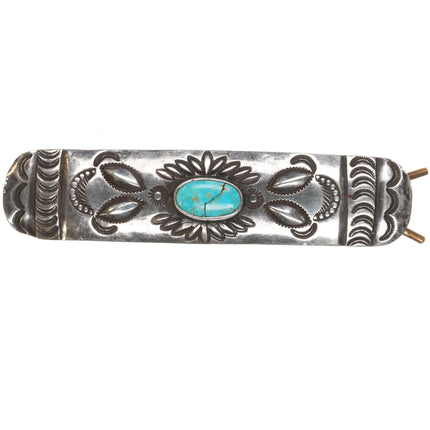 c1940's David Taliman (Navajo-Cochiti) silver barrette Hair clip - Estate Fresh Austin