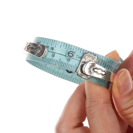 6.12" Roger Skeet Jr Navajo heavy stamped silver cuff bracelet - Estate Fresh Austin