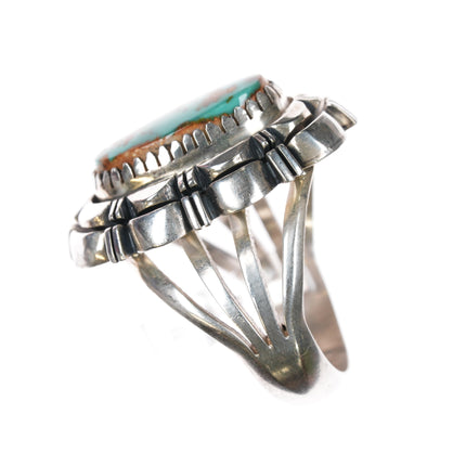 Sz8.5 Herbert Begay Navajo sterling high grade turquoise ring