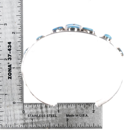 7" Navajo Golden Hills Turquoise sterling cuff bracelet - Chris Etsitty - Estate Fresh Austin