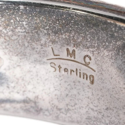 6.25" Larry Martinez Chavez Navajo sterling channel inlay cuff bracelet - Estate Fresh Austin