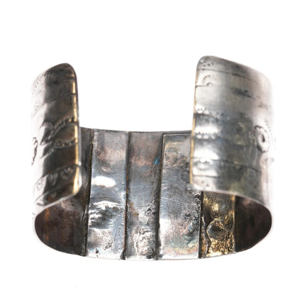 6.5" c1940's Cerrillos Turquoise sterling Navajo Curio Fred Harvey cuff bracelet - Estate Fresh Austin