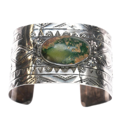6.5" c1940's Cerrillos Turquoise sterling Navajo Curio Fred Harvey cuff bracelet - Estate Fresh Austin