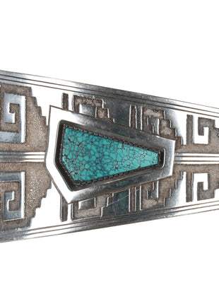 RJ Scott Navajo sterling high grade spiderweb turquoise belt buckle