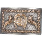 14k/sterling Reveriano Castillo Fighting Cocks Horse/Horseshoe belt buckle - Estate Fresh Austin