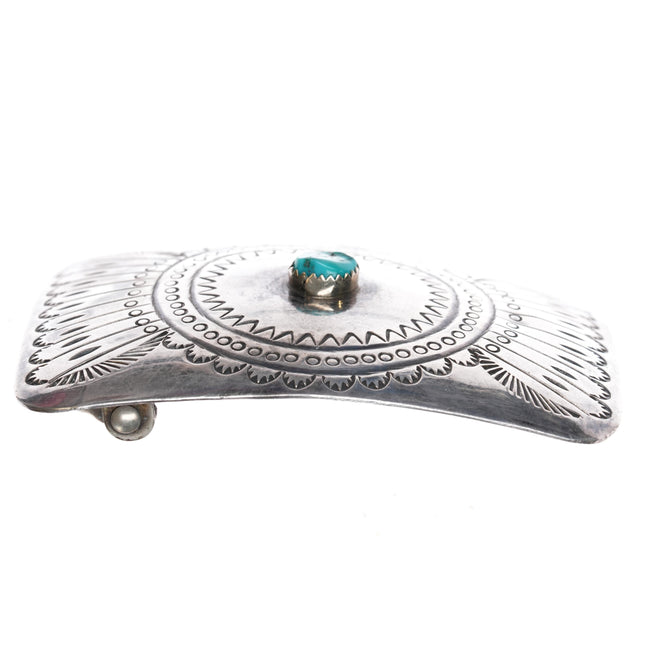 70's-80's Navajo sterling and turquoise belt buckle