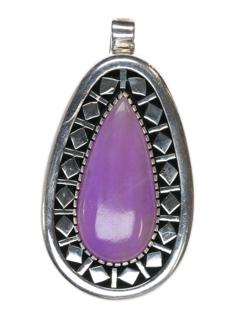 Allison Snowhawk Lee Navajo sterling lavender jade pendant