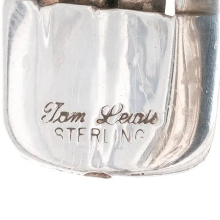 6.75" Tom Lewis Navajo sterling and turquoise cuff bracelet - Estate Fresh Austin