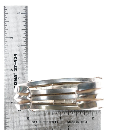 6.75" Tom Lewis Navajo sterling and turquoise cuff bracelet - Estate Fresh Austin