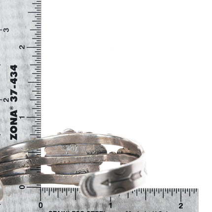 6.25" c1940's Navajo Fred Harvey thunderbird cuff bracelet with gem turquosie - Estate Fresh Austin