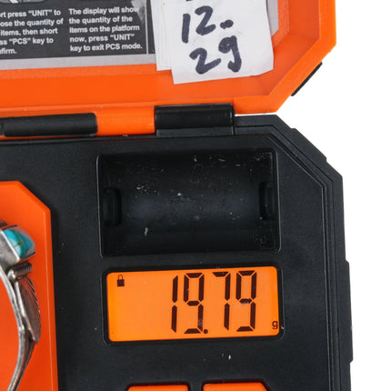 6.25" 30's-40's Navajo silver cuff bracelet with small turquoise - Estate Fresh Austin