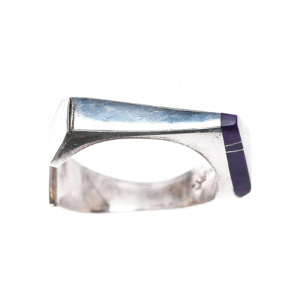 6" Danny Romero Yaqui Sugilite, sterling, shell modernist cuff bracelet - Estate Fresh Austin