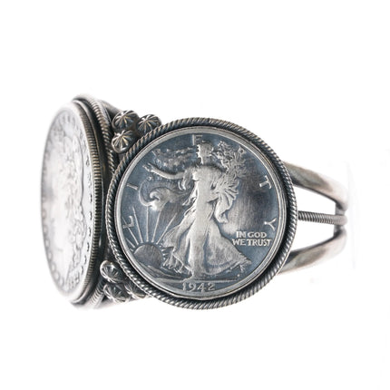 6.12" Paul Livingston Navajo sterling US Currency cuff bracelet - Estate Fresh Austin