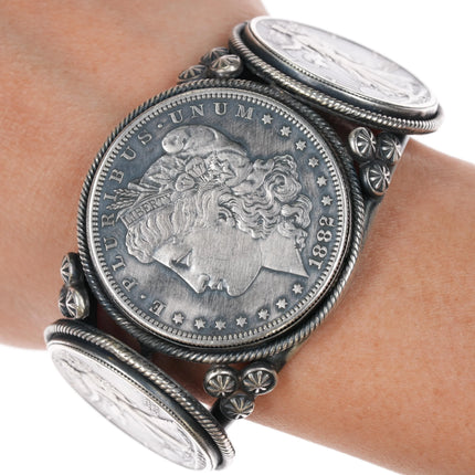6.12" Paul Livingston Navajo sterling US Currency cuff bracelet - Estate Fresh Austin