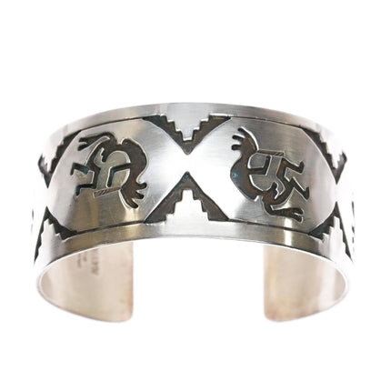6.75" Michael Tahe Navajo sterling Kokopelli cuff bracelet - Estate Fresh Austin