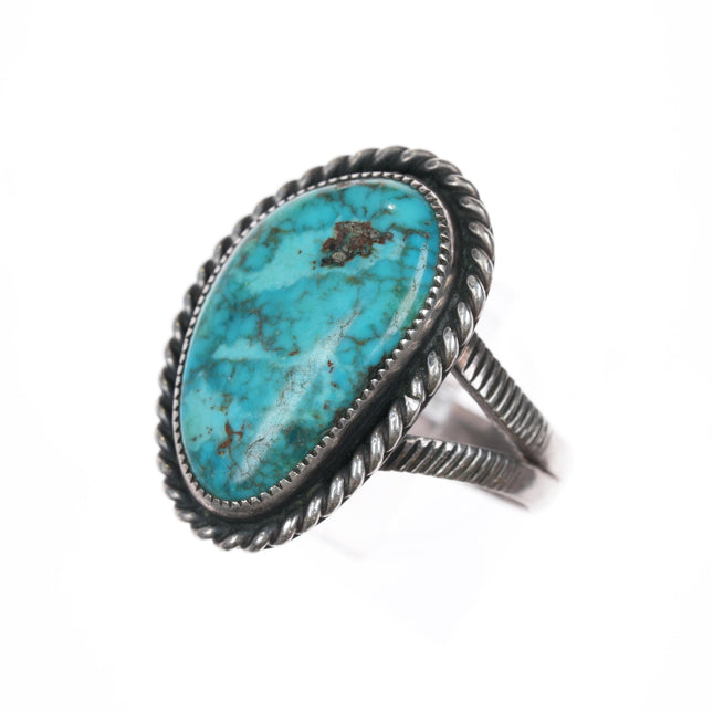 sz7.25 Vintage Native American silver high grade turquoise ring