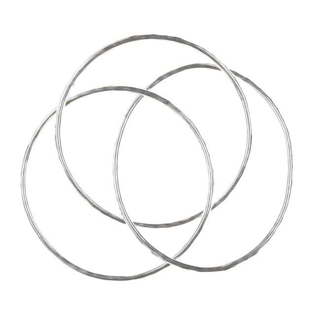 7.625" James Avery Hammered Sterling triple bangle bracelet set - Estate Fresh Austin