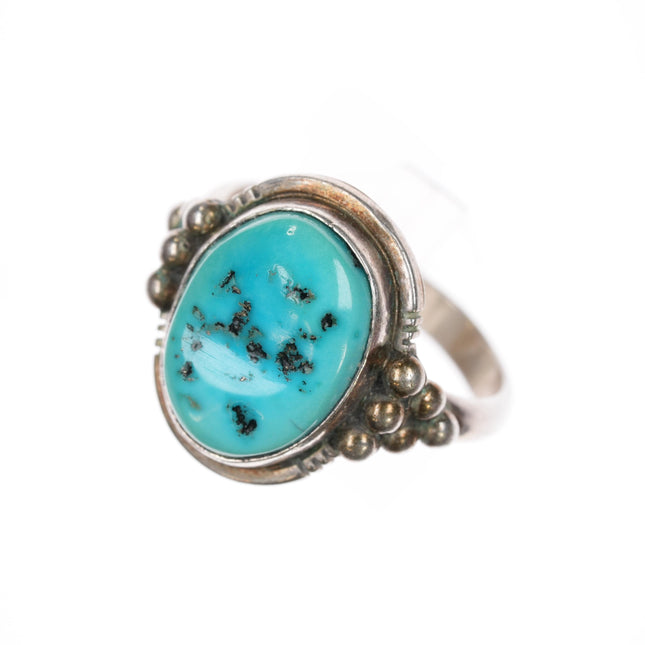 sz9 Running Bear Shop sterling ring with Kingman turquoise