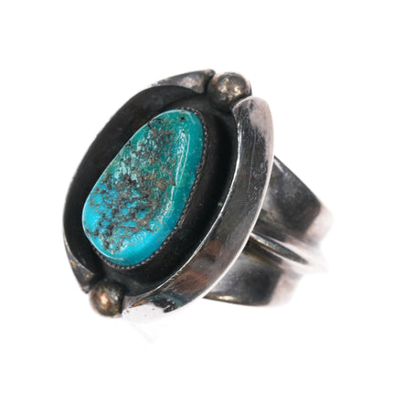 sz8.25 Vintage FC Native American sterling turquoise modernist ring