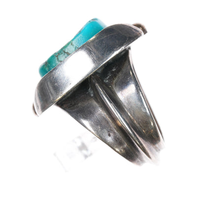 sz8.25 Vintage FC Native American sterling turquoise modernist ring