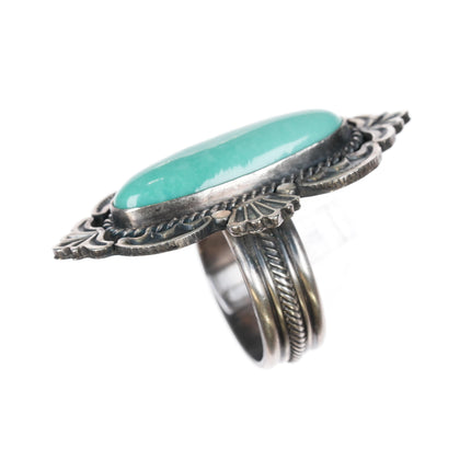 sz8 Michael and Rosita Calladitto Navajo/Apache sterling and turquoise ring