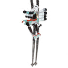 c1960 c-31 William Zunie Zuni Eagle Dancer sterling channel inlay bolo tie - Estate Fresh Austin