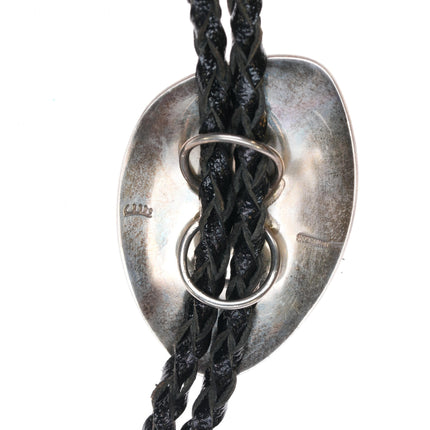 Riley Polequaptewa Hopi Overlay bolo tie sterling bolo tie