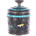 Preston Monongye (Hopi) (1927-1987) Tufa Cast Silver David Tsikewa fetish jar - Estate Fresh Austin