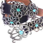 Vintage Navajo cast silver and turquoise concho belt - Estate Fresh Austin