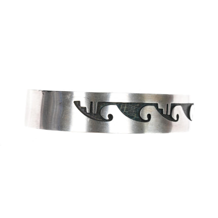 6 3/8" Darren Seweyestewa Hopi Overlay cuff bracelet sterling