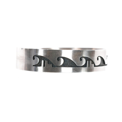 6 3/8" Darren Seweyestewa Hopi Overlay cuff bracelet sterling