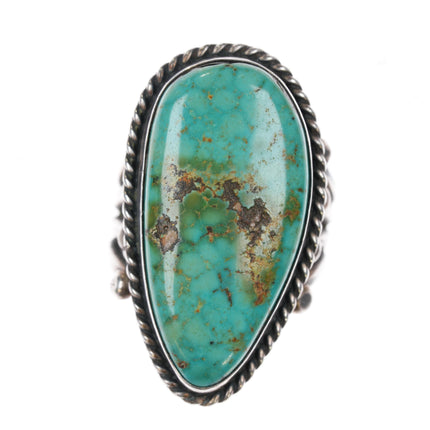 sz9 Vintage Navajo sterling ring with gorgeous turquoise