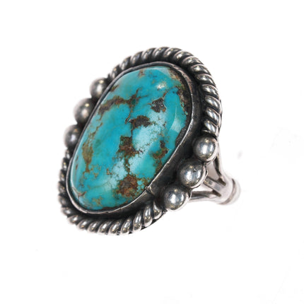 sz6 Vintage Navajo sterling ring with Kingman turquoise