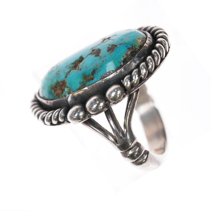 sz6 Vintage Navajo sterling ring with Kingman turquoise