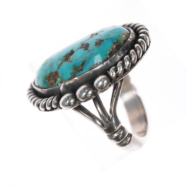 sz6 Vintage Navajo sterling ring with Kingman turquoise