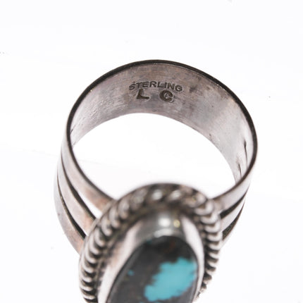 sz9 LC Navajo sterling Bisbee turquoise ring