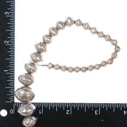 17" Leo Harvey sterling Navajo pearl necklace