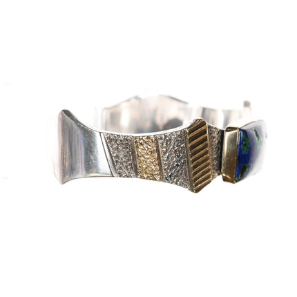 6.25" Marc Antia Apache 14k/Sterling Azurite cuff bracelet