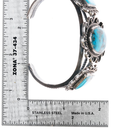 6.75" 50's-60's Morenci turquoise Navajo silver cuff bracelet