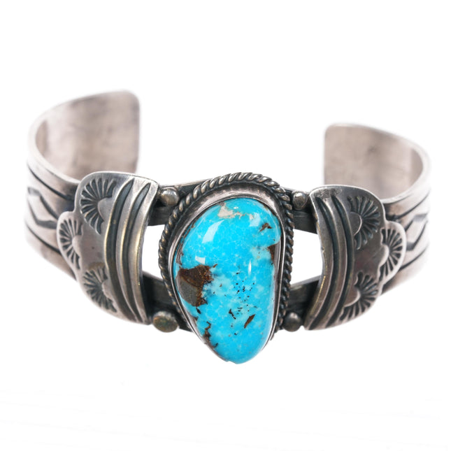 6 3/8" Lalacito Navajo sterling turquoise cuff bracelet