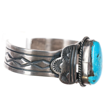 6 3/8" Lalacito Navajo sterling turquoise cuff bracelet