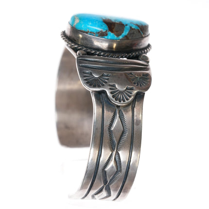 6 3/8" Lalacito Navajo sterling turquoise cuff bracelet