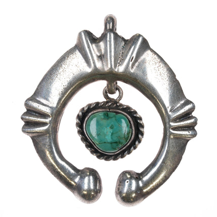 50's-60's Navajo silver naja pendant with turquoise