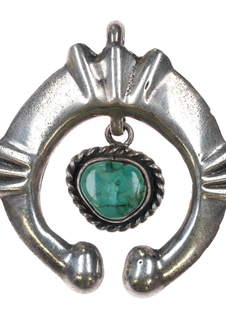 50's-60's Navajo silver naja pendant with turquoise