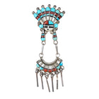 c1970's Zuni sterling channel inlay pendant/pin sunface - Estate Fresh Austin