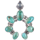 Jo Elias Draper Navajo Sterling Naja pendant high grade Royston turquoise - Estate Fresh Austin