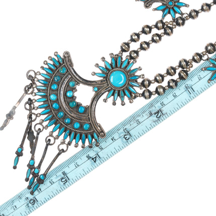 Valentino & Matilda Banteah Zuni turquoise needlepoint steling necklace